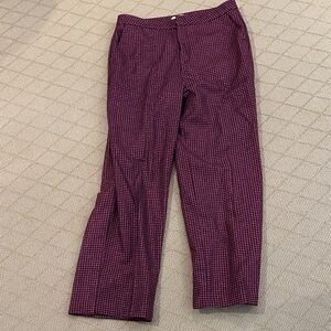 L'AGENCE  Houndstooth Pants - Black and Pink with metallic threads